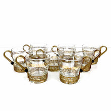 Load image into Gallery viewer, Gold Greek Key Coffee Glasses