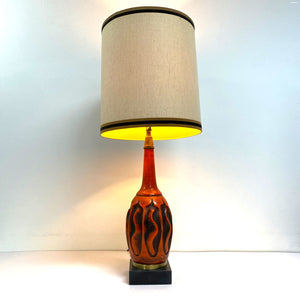 Modern Orange Pottery Lamp