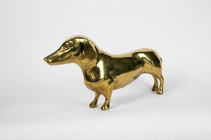 Brass Dachshund Dog Sculpture