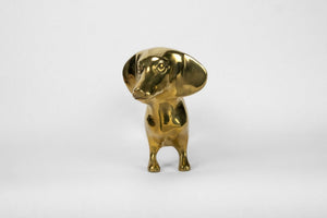 Brass Dachshund Dog Sculpture
