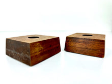 Load image into Gallery viewer, Modern Walnut Wood Candleholders