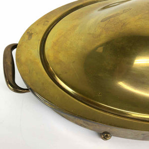 Brass & Glass Oval Serving Dish