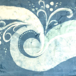 Blue Swirl Batik Fabric Panel