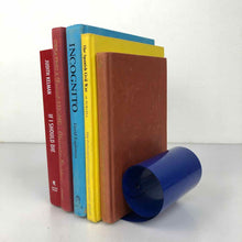 Load image into Gallery viewer, Op Art Blue Metal Bookend